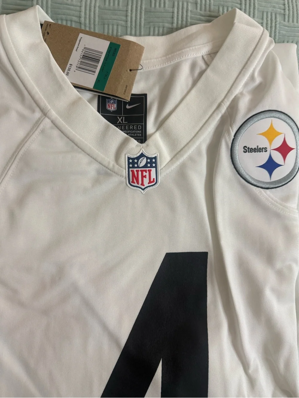 Nike White & Gold Pittsburgh Steelers #4 Men's Jersey
